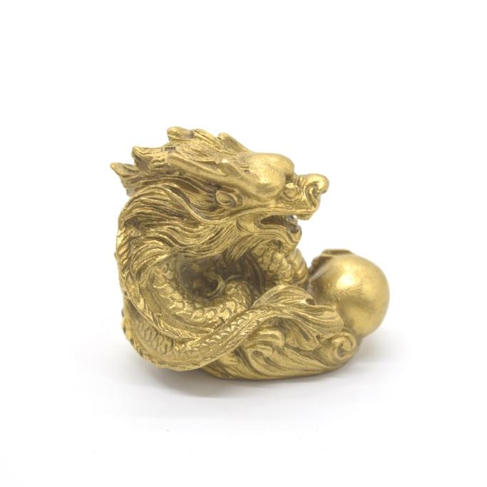 龍の置物 龍 如意宝珠 銅製 横型 小 |  | 03
