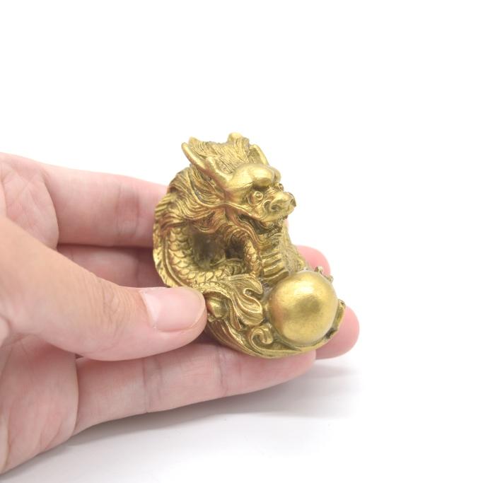 龍の置物 龍 如意宝珠 銅製 横型 小 |  | 06