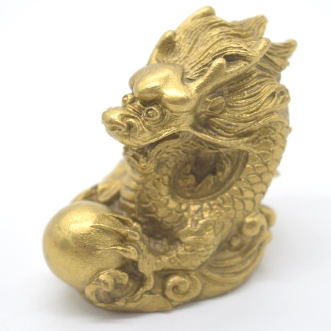 龍の置物 龍 如意宝珠 銅製 横型 小 |  | 07