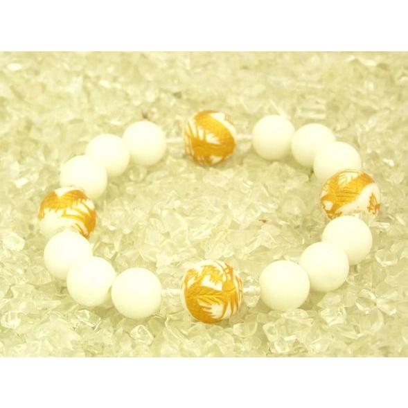 龍 金彫り龍ホワイトオニキス 魔除け 邪気祓い パワーストーンブレスレット |  | 01