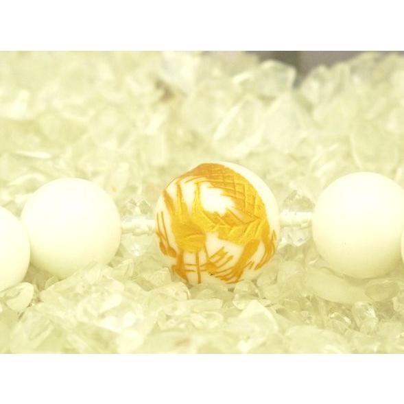 龍 金彫り龍ホワイトオニキス 魔除け 邪気祓い パワーストーンブレスレット |  | 02