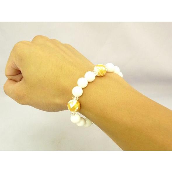 龍 金彫り龍ホワイトオニキス 魔除け 邪気祓い パワーストーンブレスレット |  | 03