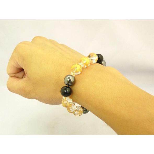九頭龍 金彫り龍クォーツ 総合運 ヘマタイト オニキス ブレス 12mm |  | 03