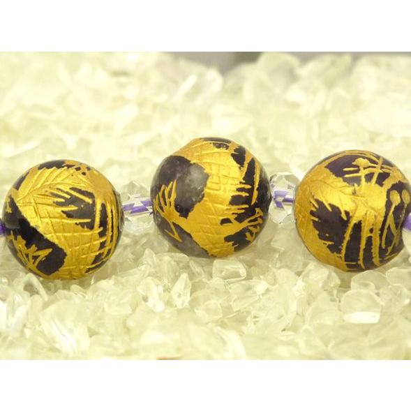 九頭龍 金彫り龍アメジスト 総合運 水晶 ブレス 12mm |  | 02