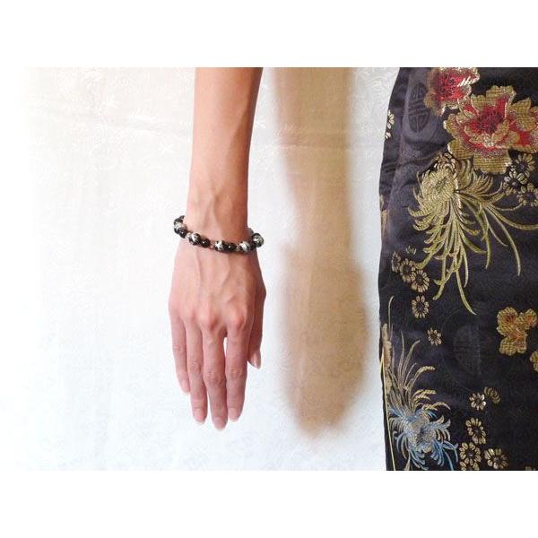 龍 銀彫り龍オニキス 魔除け・邪気祓い パワーストーンブレスレット |  | 03