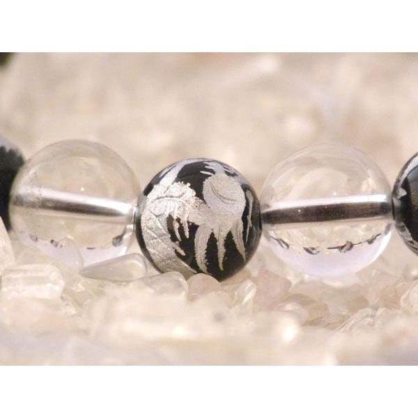 龍 銀彫り龍オニキス 魔除け・邪気祓い パワーストーンブレスレット |  | 01