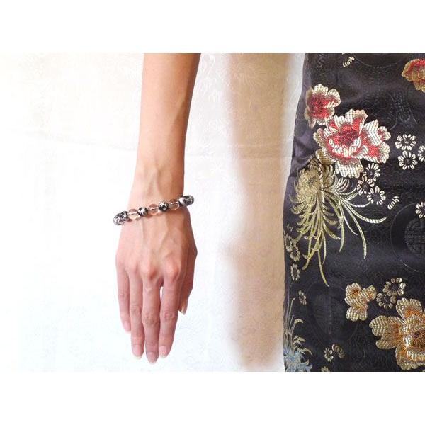 龍 銀彫り龍オニキス 魔除け・邪気祓い パワーストーンブレスレット |  | 03