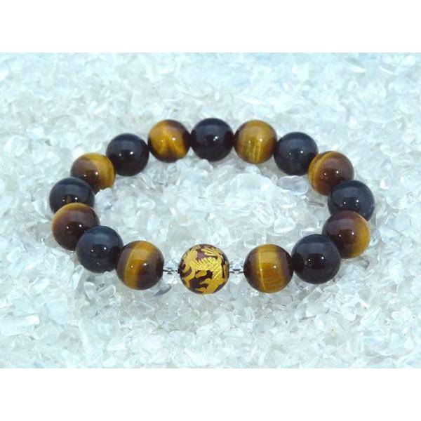 龍 金彫り龍レッドタイガーアイ 魔除け・邪気祓い パワーストーンブレスレット |  | 02