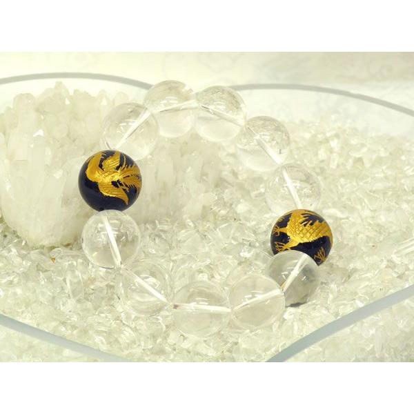 龍 鳳凰 金彫りブラックオニキス 水晶 運気UP 厄除け パワーストーン