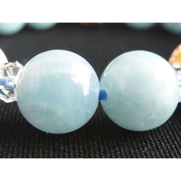 東京ウォーカー掲載商品 金彫り龍 ホワイトオニキス アクアマリン パワーストーン 天然石ブレスレット |  | 02