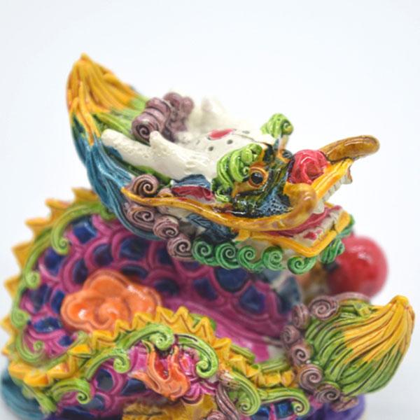 龍の置物 龍 カラフル 樹脂製置物 彩色済み 5cm : 横浜中華街龍
