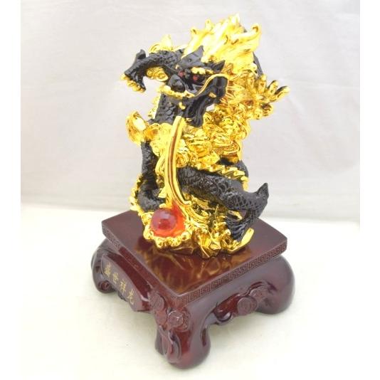 龍の置物 龍 樹脂製置物 風水インテリア 総合運 正面 黒 中 |  | 01