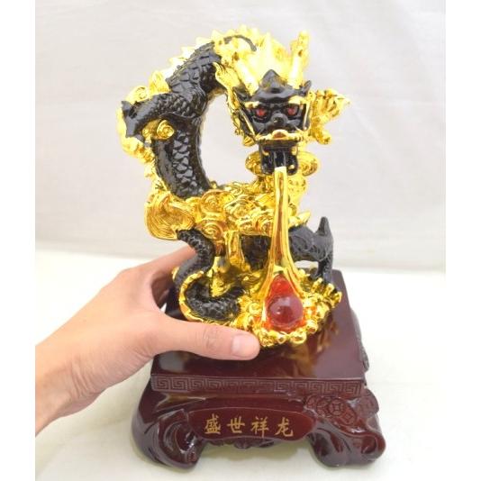 龍の置物 龍 樹脂製置物 風水インテリア 総合運 正面 黒 中 |  | 03