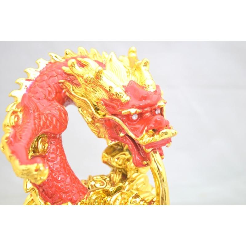 龍の置物 龍 赤 樹脂製置物 台座付き 如意宝珠 37cm |  | 04