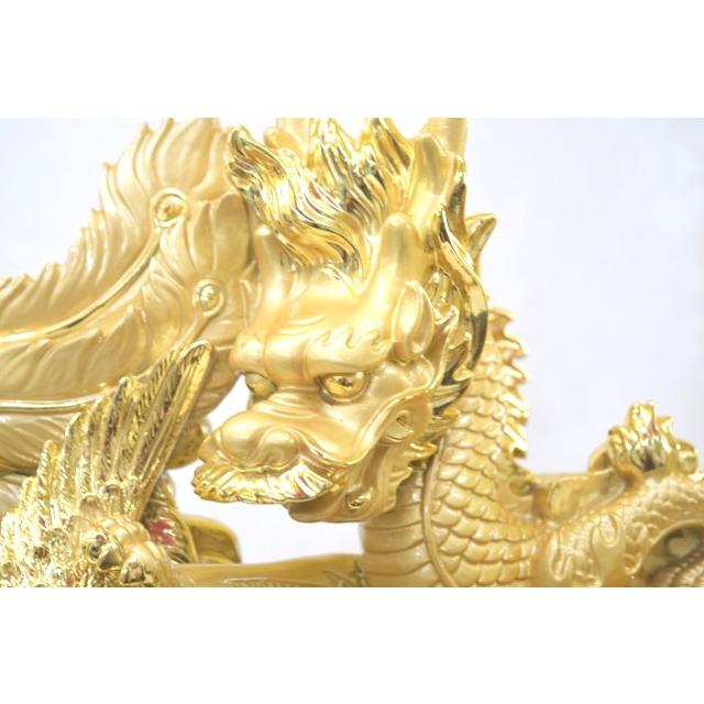 龍 鳳凰 樹脂製置物 台座付き 金色 43cm 夫婦円満 : 横浜中華街 龍 鳳凰 樹脂製置物 台座付き 金色 43cm 夫婦円満 : 横浜中華街
