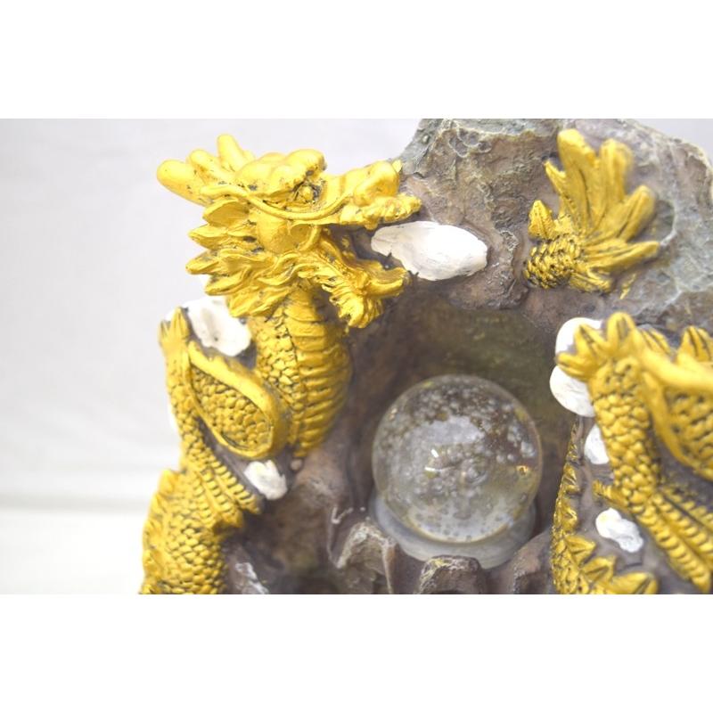 龍の噴水置物 龍 山水双龍 25cm 樹脂製 風水インテリア : 横浜 龍の噴水置物 龍 山水双龍 25cm 樹脂製 風水インテリア : 横浜