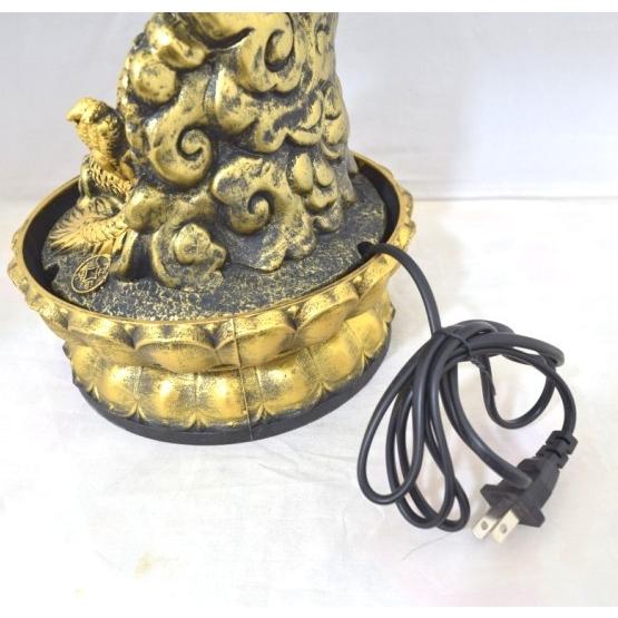 龍の置物 龍 黄金雲龍 噴水置物 樹脂製 風水インテリア モーター駆動