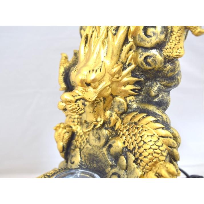 龍の置物 龍 黄金雲龍 噴水置物 樹脂製 インテリア 32cm : 横浜中華街