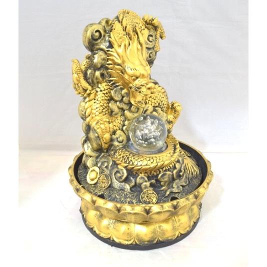 龍の置物 龍 黄金雲龍 噴水置物 樹脂製 インテリア 32cm |  | 06