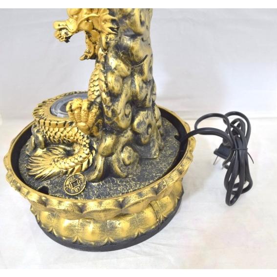 龍の置物 龍 黄金雲龍 噴水置物 樹脂製 インテリア 32cm : 横浜中華街