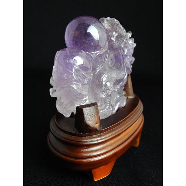 龍 アメジスト 天然石製置物 風水インテリア 12cm |  | 02
