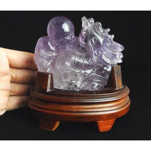 龍 アメジスト 天然石製置物 風水インテリア 12cm |  | 04