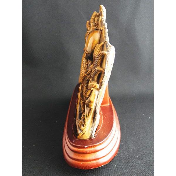 タイガーアイ　龍　彫り物　置物 天然石彫刻置物 タイガーアイ 龍 台座付き : 陽和堂 - 通販