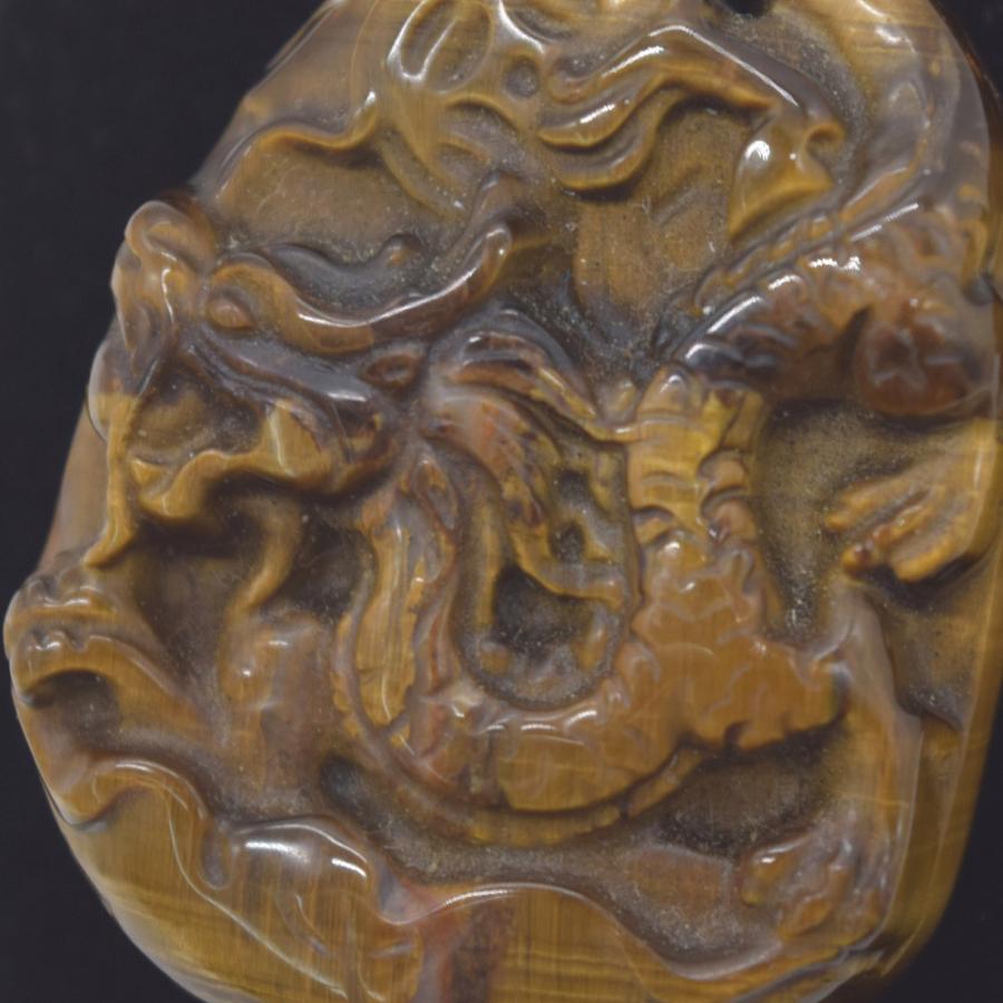 仏 龍 タイガーアイ ペンダントトップ ビーズ 仏 龍 タイガーアイ
