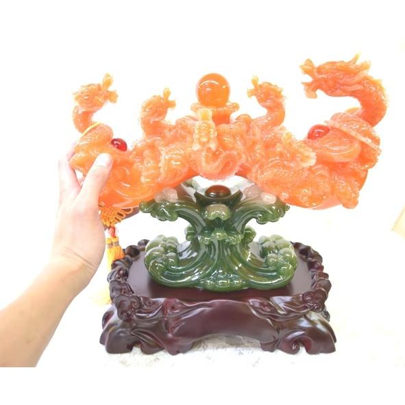 九頭竜 龍 樹脂製置物 台座付き 如意 風水インテリア 32cm : 横浜中華
