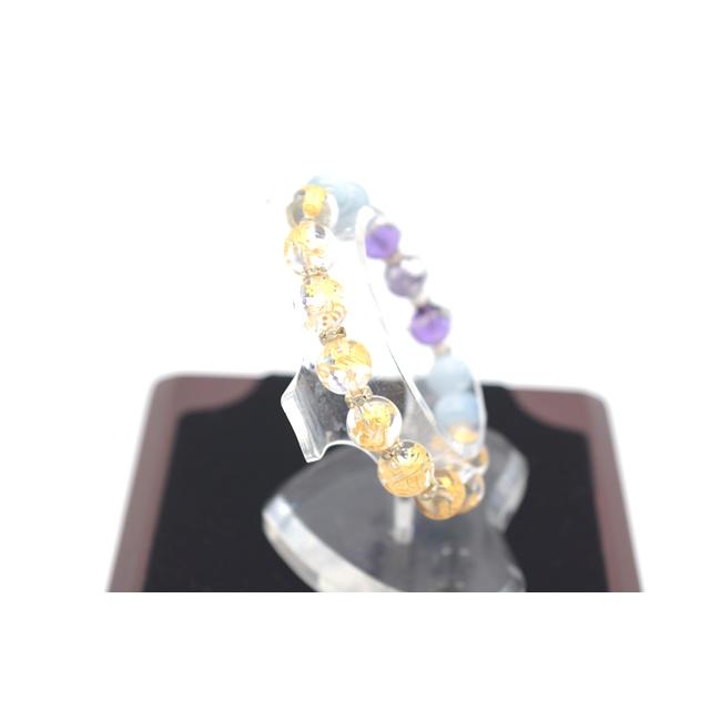 龍彫り 竜生九子 ブレスレット 水晶 アメジスト アクアマリン 彫り物