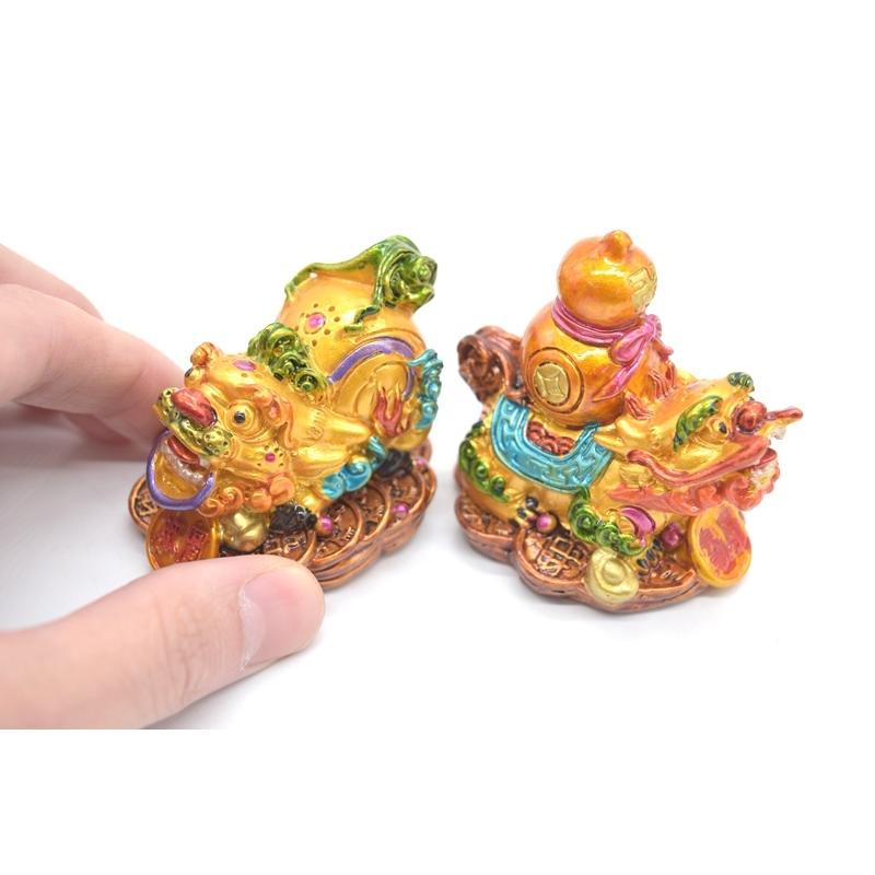 竜生九子 9個セット カラフル 樹脂製置物 龍の子 彩色済み 5cm : 横浜