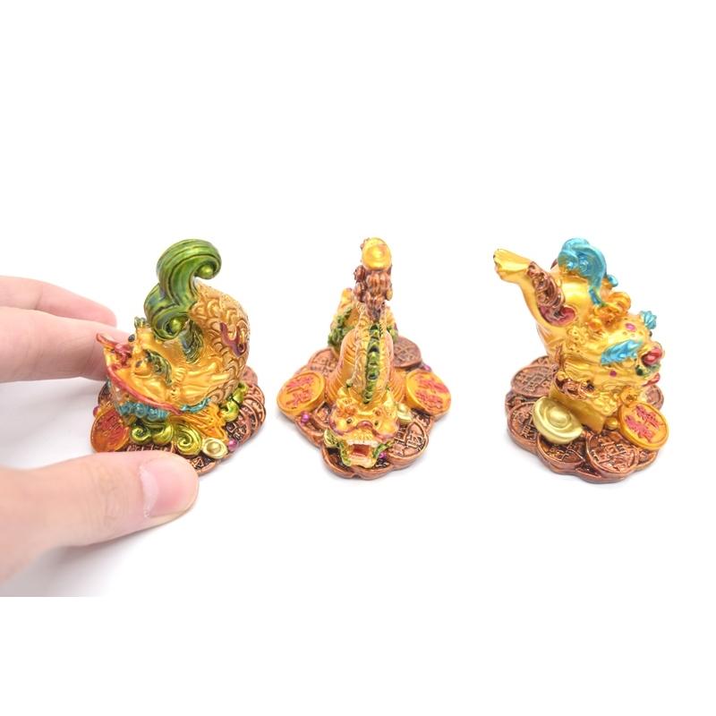 竜生九子 9個セット カラフル 樹脂製置物 龍の子 彩色済み 5cm