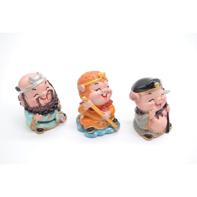 西遊記3点セット 孫悟空 猪八戒 沙悟浄 マスコット人形 樹脂製置物 6cm