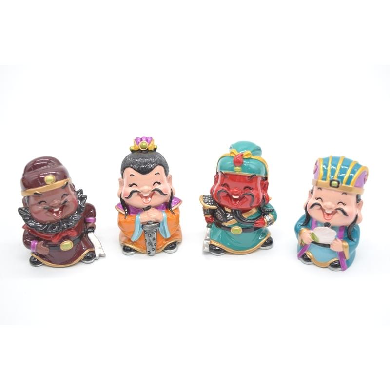 三国志 張飛 劉備 関羽 孔明 樹脂製置物 マスコット人形 4個セット