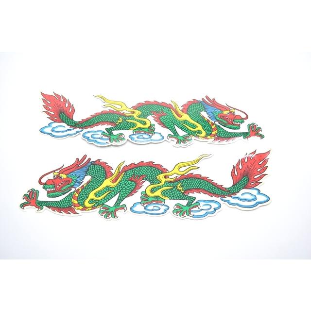 メール便OK】 龍 ステッカー シール 二種セット 29cm : 横浜中華街龍