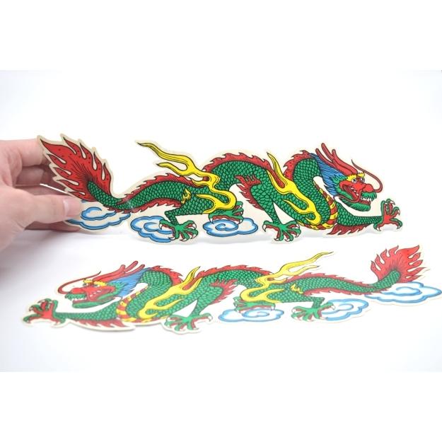 メール便OK】 龍 ステッカー シール 二種セット 29cm : 横浜中華街龍