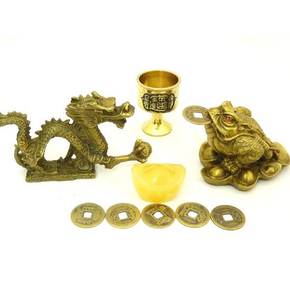 龍 三脚蟾蜍置物 銅杯 元宝 古銭 全体運 金運 風水インテリア |  | 02