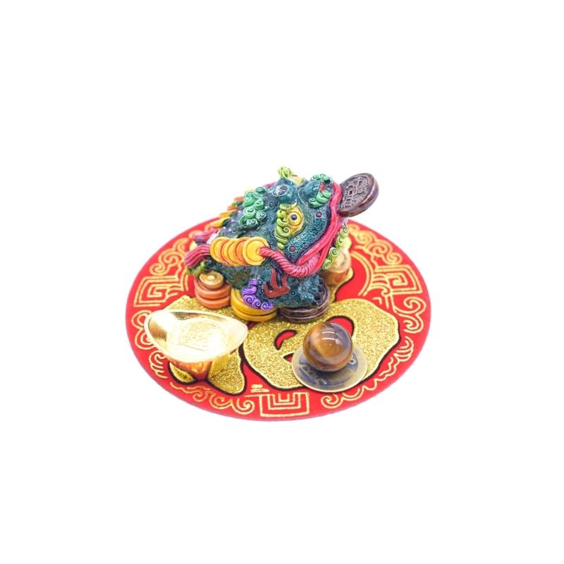 三脚蟾蜍 風水セット 選べる置物と天然石 元宝 古銭 丸型福飾り 樹脂製置物 |  | 05