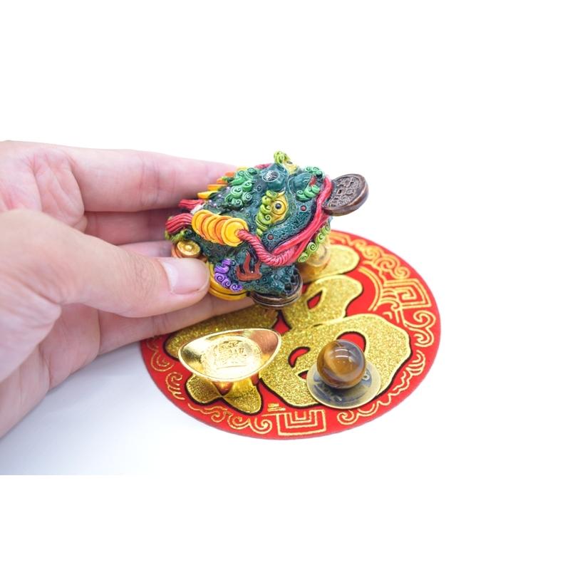 三脚蟾蜍 風水セット 選べる置物と天然石 元宝 古銭 丸型福飾り 樹脂製置物 |  | 06