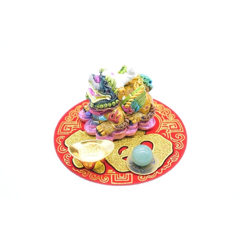 貔貅 置物 風水セット 選べる置物と天然石 元宝 古銭 丸型福飾 樹脂製 |  | 05