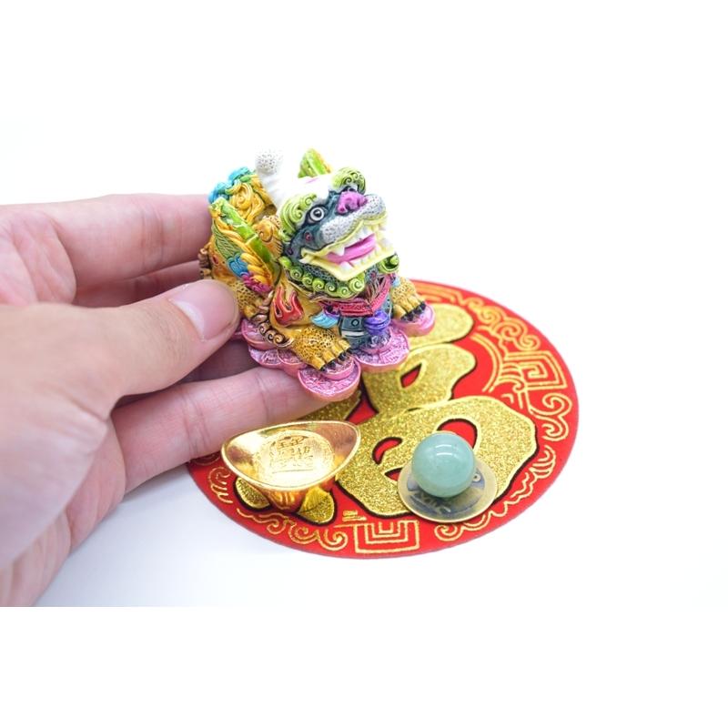 貔貅 置物 風水セット 選べる置物と天然石 元宝 古銭 丸型福飾 樹脂製 |  | 06