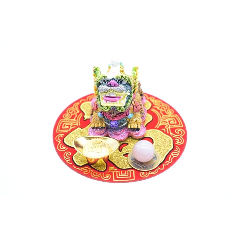 貔貅 置物 風水セット 選べる置物と天然石 元宝 古銭 丸型福飾 樹脂製 |  | 02