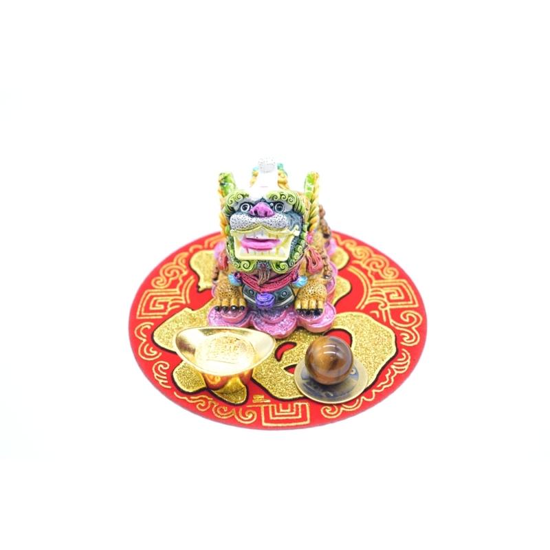 貔貅 置物 風水セット 選べる置物と天然石 元宝 古銭 丸型福飾 樹脂製 |  | 04