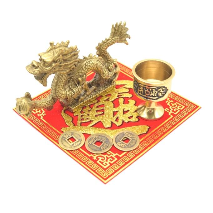 龍 銅製置物 銅杯 古銭付き 風水セット 小 |  | 01