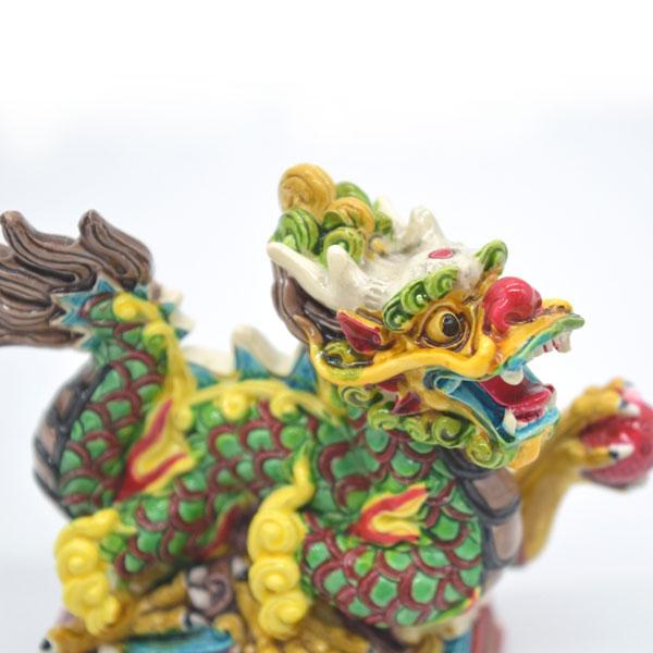 辰 龍の置物 青龍 樹脂製 9cm 東 守護神 四神相応 彩色済み パワー