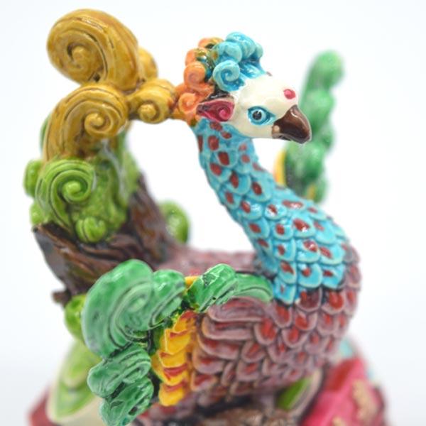 置物‥天然素材 楽天市場】龍神 鳳凰 大サイズ 琉璃 瑠璃 8 風水 5本爪 置物