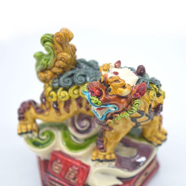 白虎 西 守護神 四神相応 樹脂製置物 彩色済み パワースポット 9cm