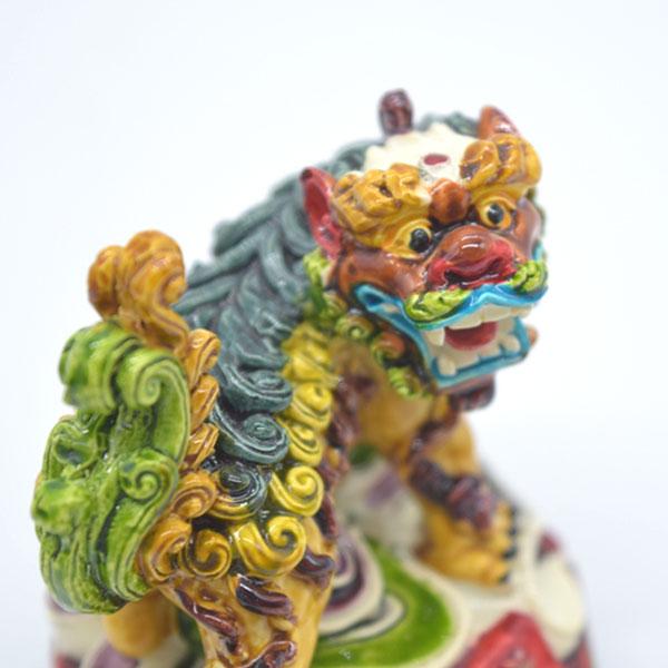 白虎 西 守護神 四神相応 樹脂製置物 彩色済み パワースポット 9cm