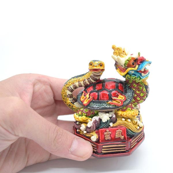 玄武 北 守護神 四神相応 樹脂製置物 彩色済み パワースポット 9cm