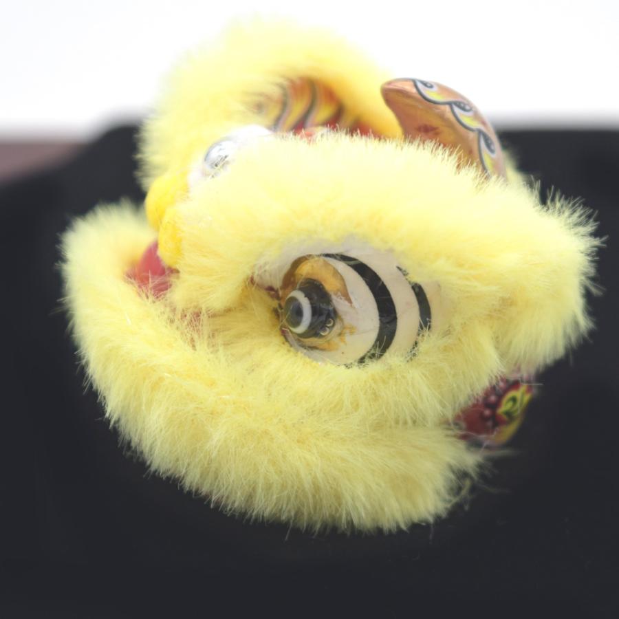 獅子舞 獅子舞頭 ミニチュア 木製置物 2種類から選べる ケース付き 魔